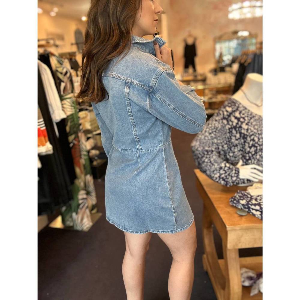 NEW BAYEAS denim mini dress in blue - Picture 6 of 7
